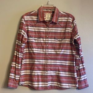 Panhandle women western cowboy striped button down shirt